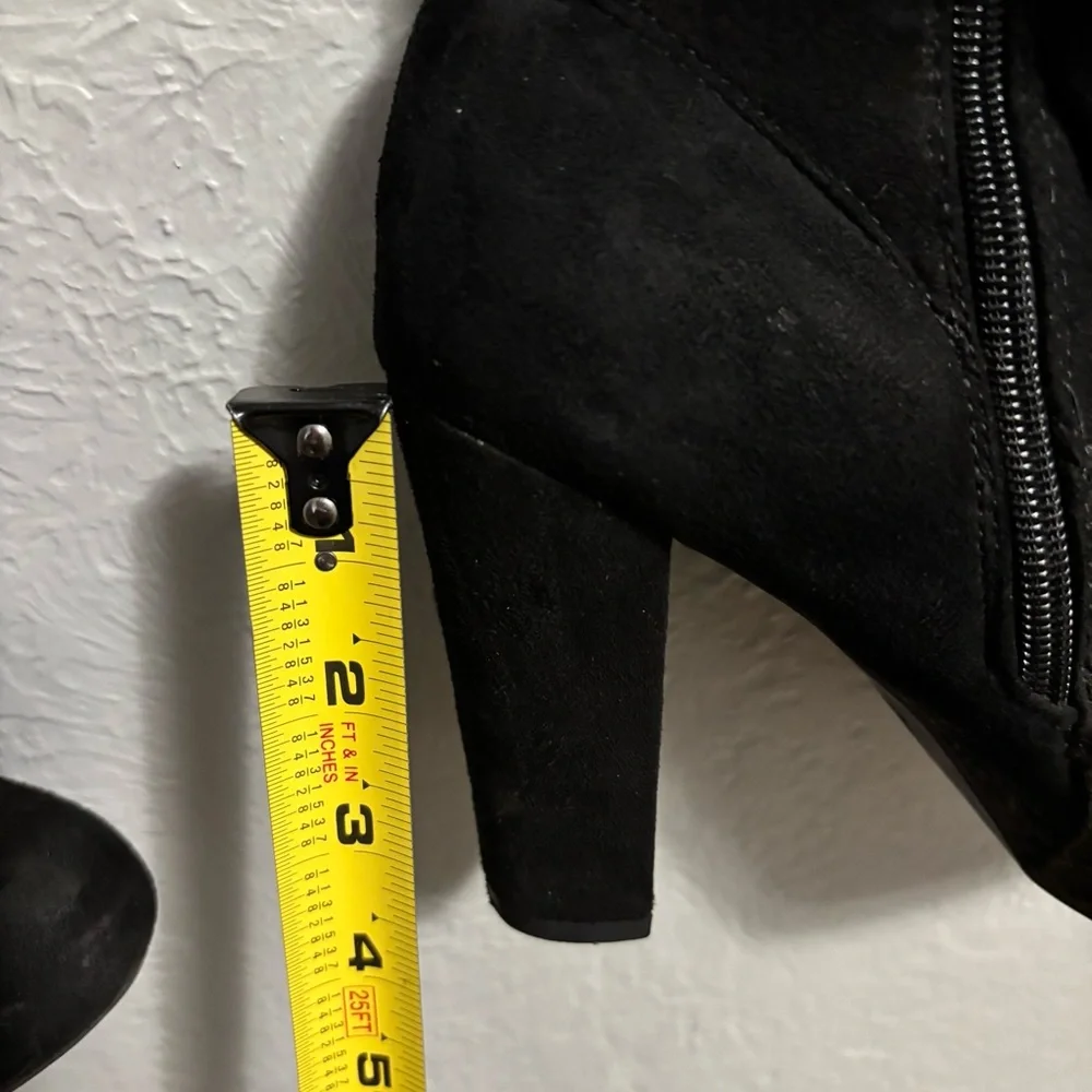 BAMBOO Black Over-the-Knee Boots with Lace Detail